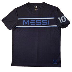 Men's MESSI #10 Logo Navy Blue Poly T-Shirt. Sz. Medium. NWOT